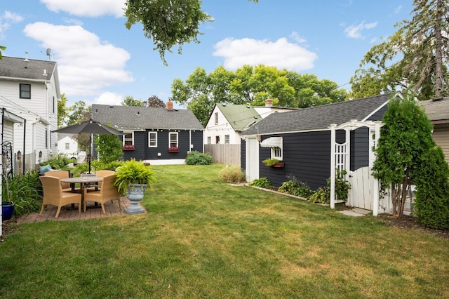 view of yard with a patio area and fence