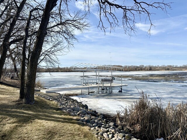 view of dock area