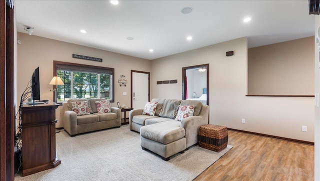 41032 Sauk Lake Rd, Sauk Centre, MN 56378 - living room with recessed lighting, light wood finished floors, and baseboards