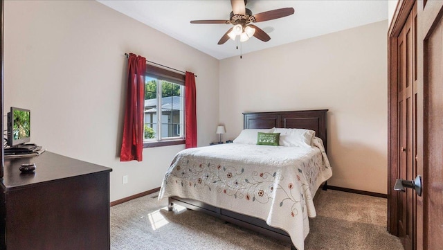 41032 Sauk Lake Rd, Sauk Centre, MN 56378 - bedroom featuring baseboards, carpet, and ceiling fan