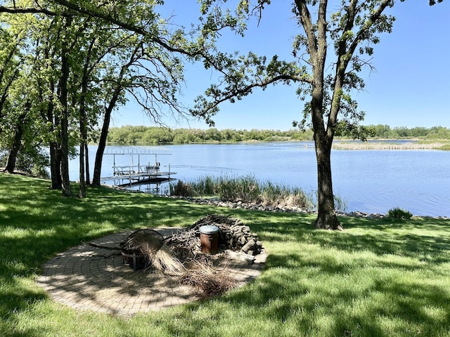 41032 Sauk Lake Rd, Sauk Centre, MN 56378 - view of green lawn with a boat dock and a water view