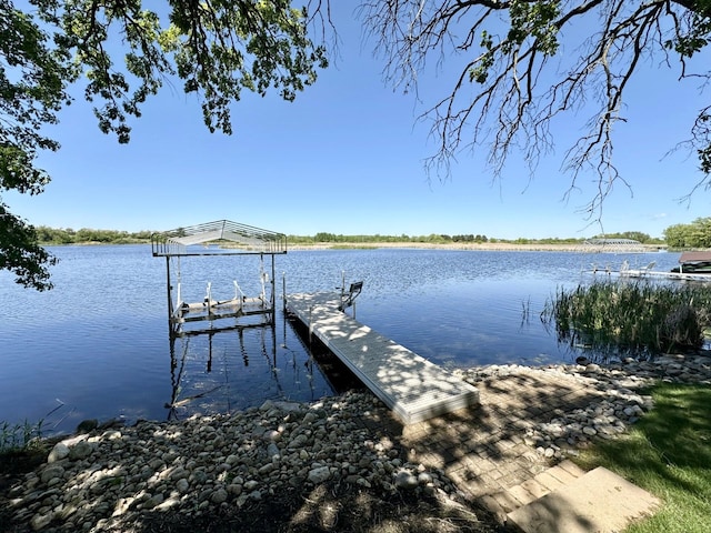 41032 Sauk Lake Rd, Sauk Centre, MN 56378 - dock area featuring boat lift and a water view
