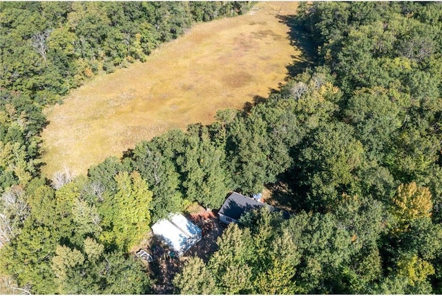 aerial view with a forest view