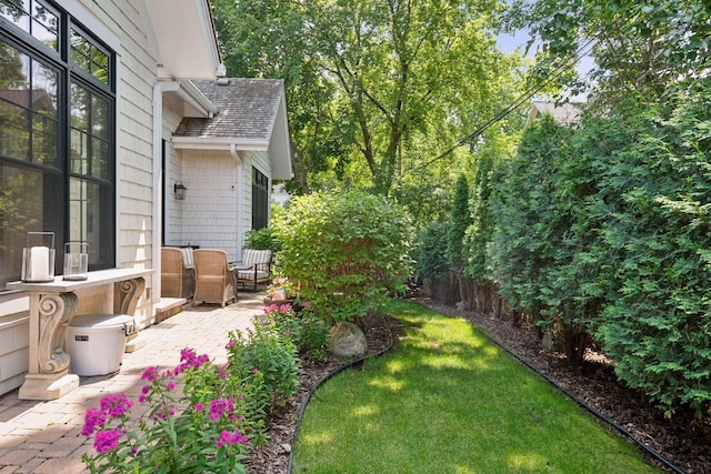 view of yard featuring a patio area