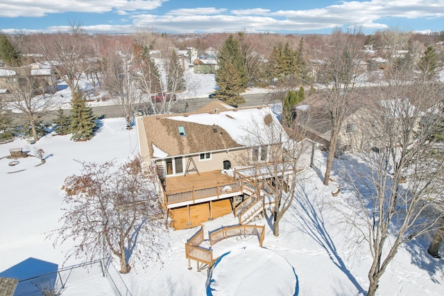 view of snowy aerial view