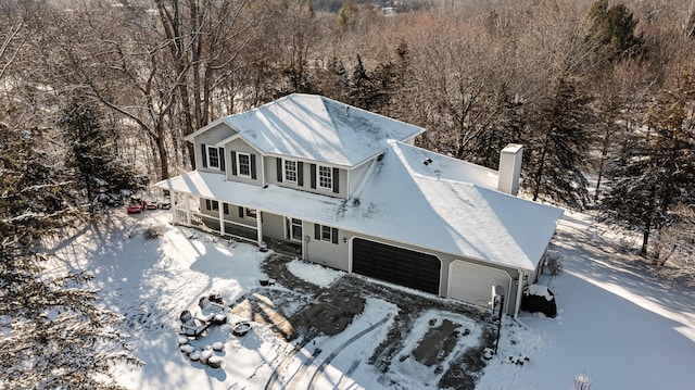 view of snowy aerial view