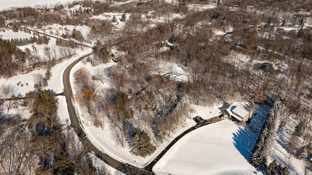 view of snowy aerial view