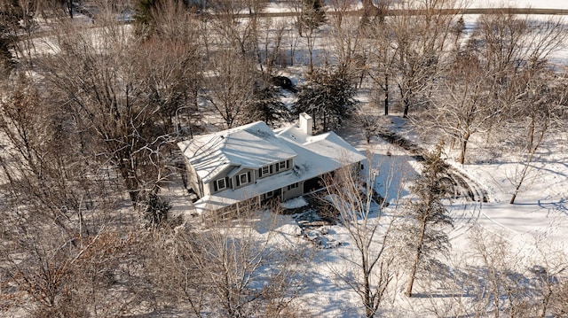 view of snowy aerial view