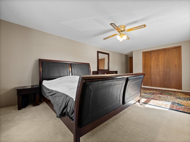 17170 Highview Ave, Minnewaska Twp, MN 56334 - bedroom with light carpet and a ceiling fan