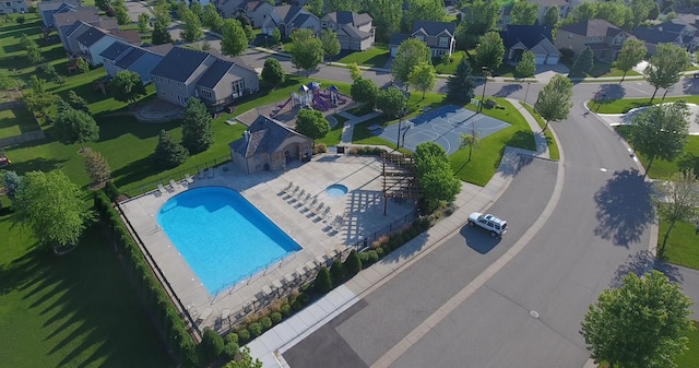 birds eye view of property featuring a residential view