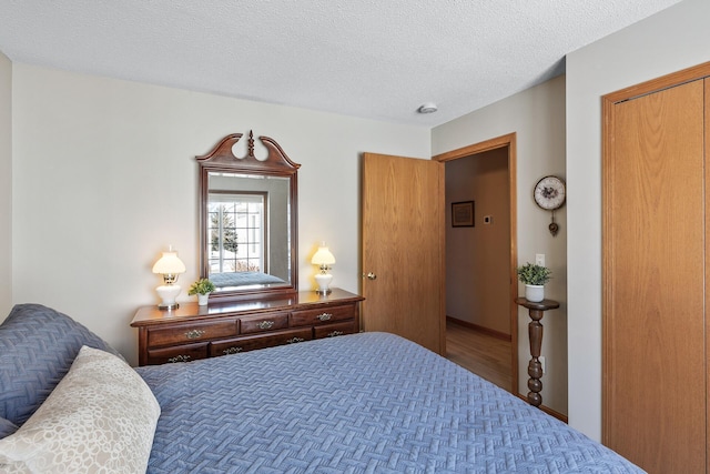 bedroom with a textured ceiling