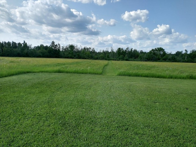 view of yard with a rural view