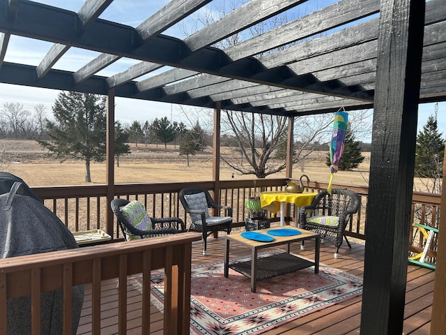 wooden deck with a pergola