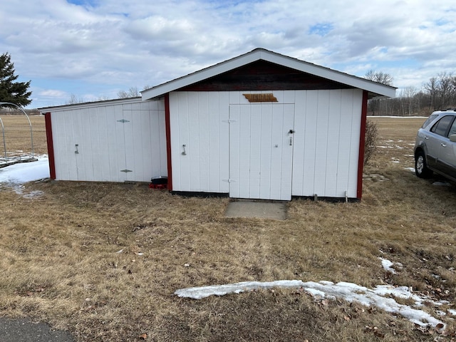 view of shed