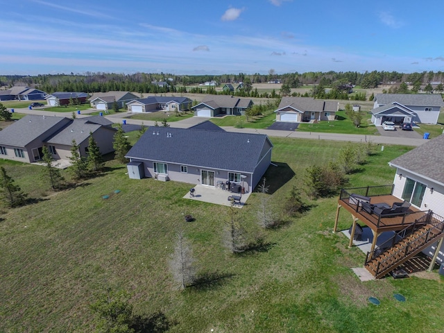 aerial view with a residential view