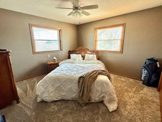 1001 1st Ave NW, Pelican Rapids, MN 56572 - carpeted bedroom with a textured ceiling and ceiling fan