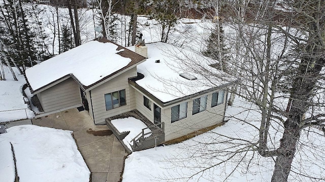 view of snowy aerial view