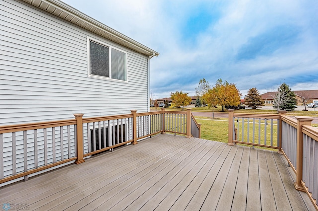 deck with a lawn