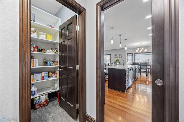 storage area featuring a sink