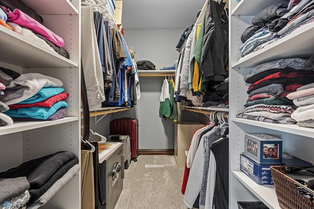 spacious closet with carpet flooring