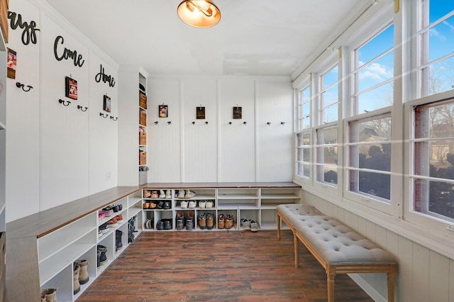 mudroom featuring wood finished floors