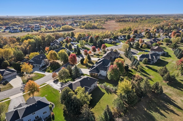 drone / aerial view with a residential view