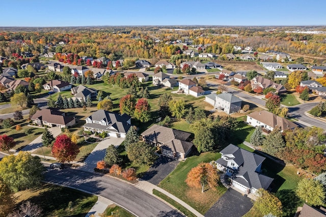 drone / aerial view with a residential view