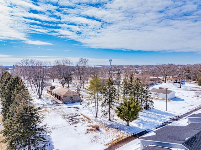 view of snowy aerial view