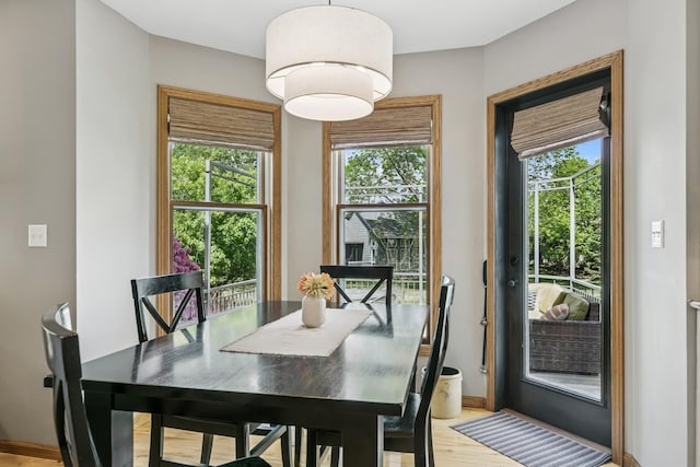 2415 Field Ct, Saint Cloud, MN 56301 - dining room featuring healthy amount of natural light, light wood-type flooring, and baseboards