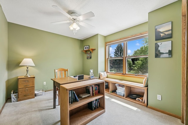 2415 Field Ct, Saint Cloud, MN 56301 - carpeted home office with ceiling fan and baseboards