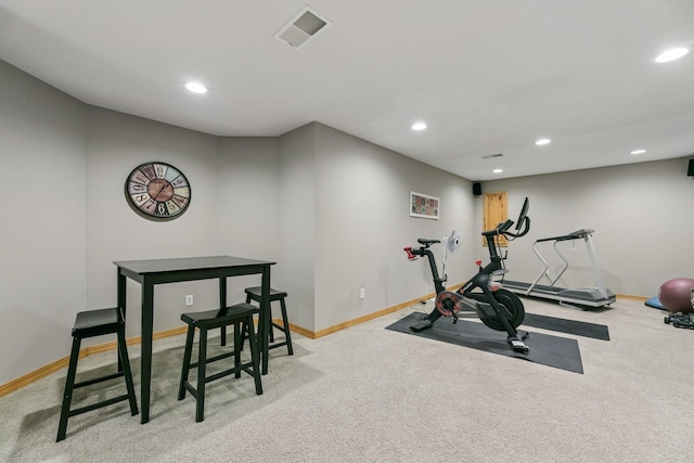 2415 Field Ct, Saint Cloud, MN 56301 - exercise room featuring carpet flooring, recessed lighting, and baseboards