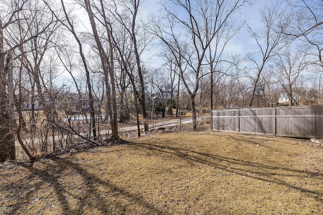 view of yard featuring fence