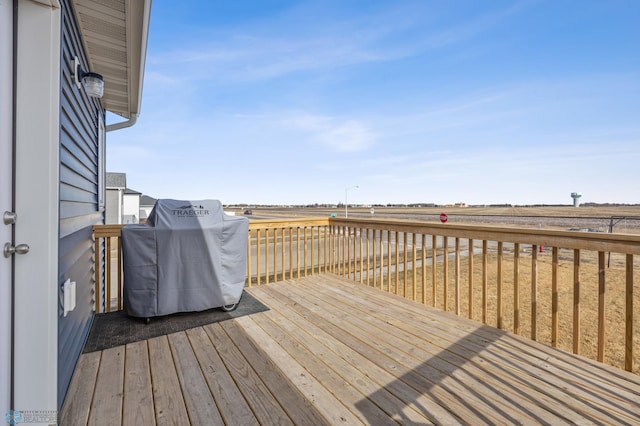 deck featuring grilling area