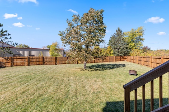 view of yard featuring a fenced backyard