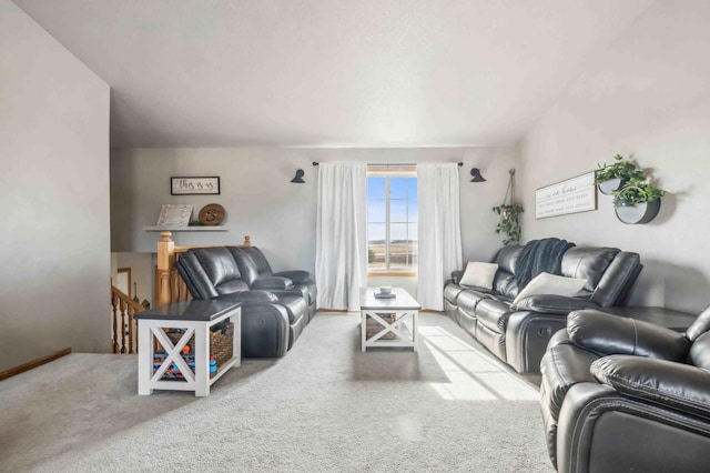 view of carpeted living area