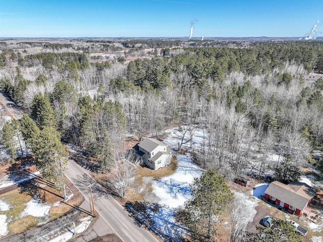 aerial view with a forest view