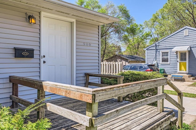 900 Park St, Anoka, MN 55303 - wooden terrace with entry steps