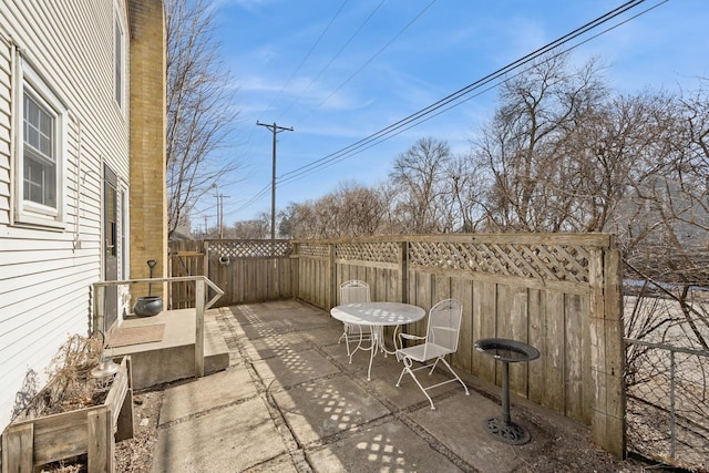 view of patio with a fenced backyard