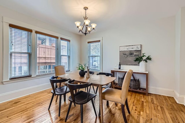 4250 32nd Ave S, Minneapolis, MN 55406 - dining space with baseboards, an inviting chandelier, and light wood-style flooring