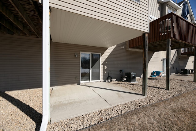 view of patio featuring central air condition unit