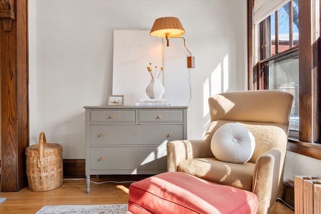 sitting room featuring wood finished floors