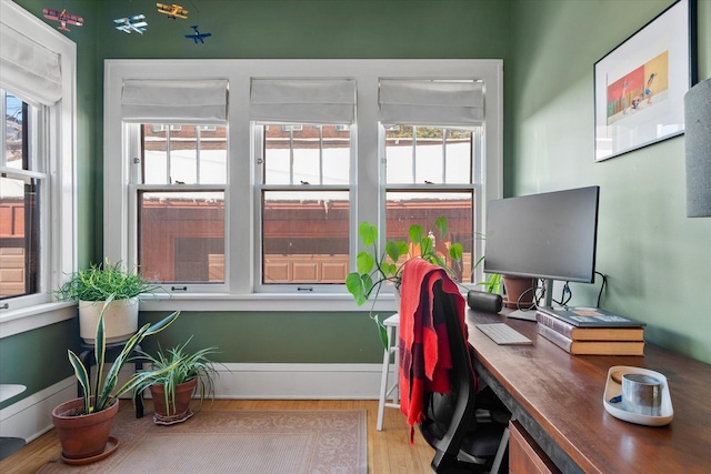 office featuring a wealth of natural light and wood finished floors