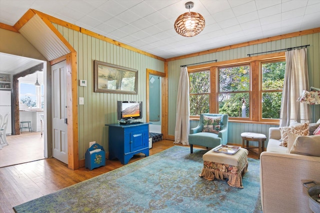 sitting room with wood finished floors