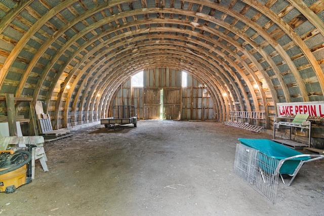 miscellaneous room featuring vaulted ceiling