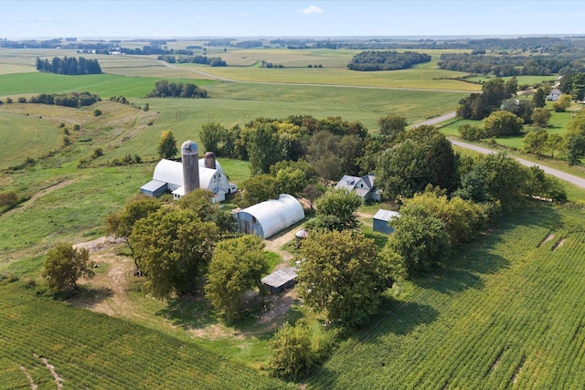 drone / aerial view featuring a rural view