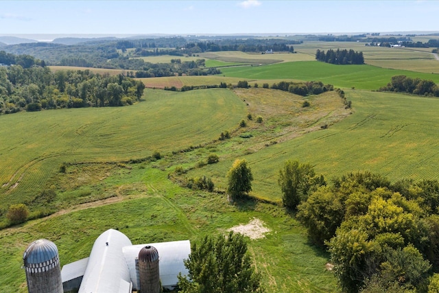 bird's eye view featuring a rural view