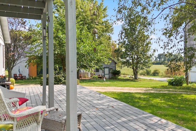 view of patio featuring a deck