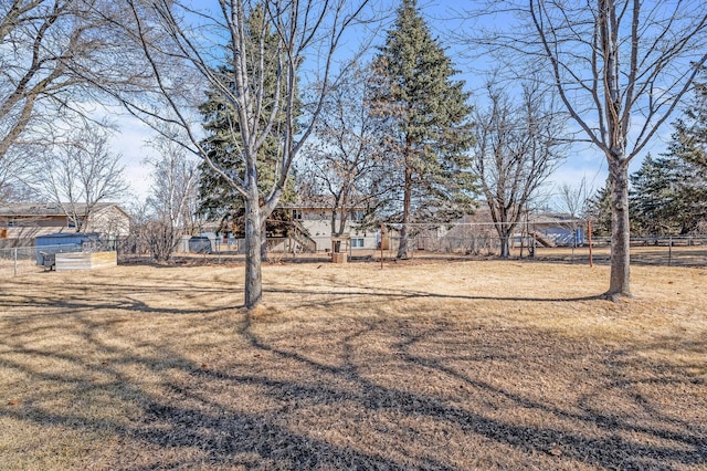 view of yard featuring fence