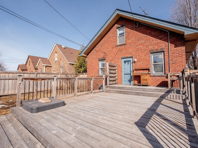 wooden terrace with fence