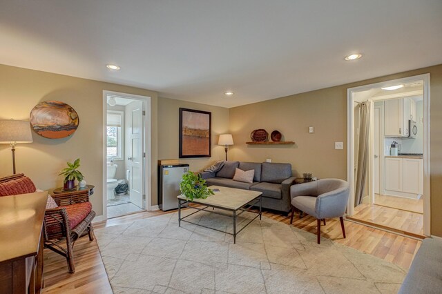 5920 Colfax Ave S, Minneapolis, MN 55419 - living area with baseboards, recessed lighting, and light wood-style flooring